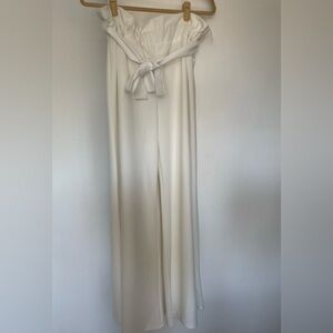 Palazzo Pants White Ruffle waist large